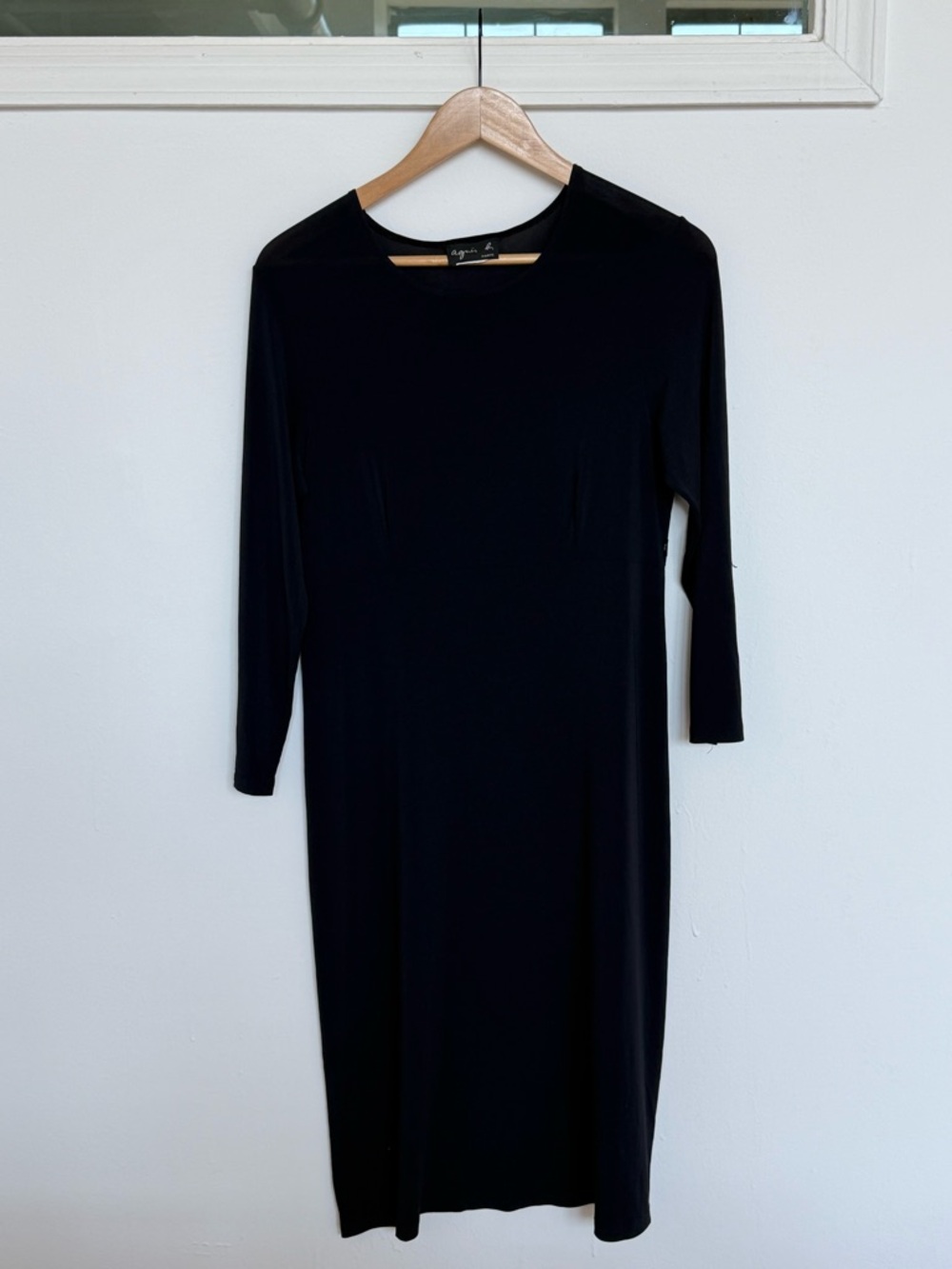 Black Long Sleeve Shift Dress by Agnès B